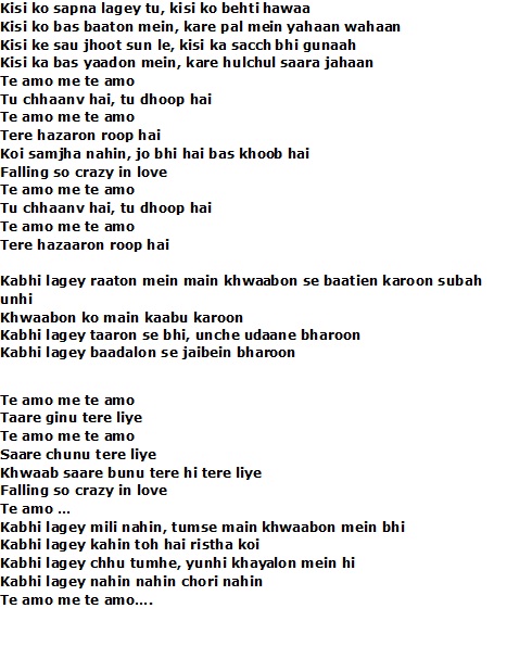 old hindi songs lyrics in english translation
